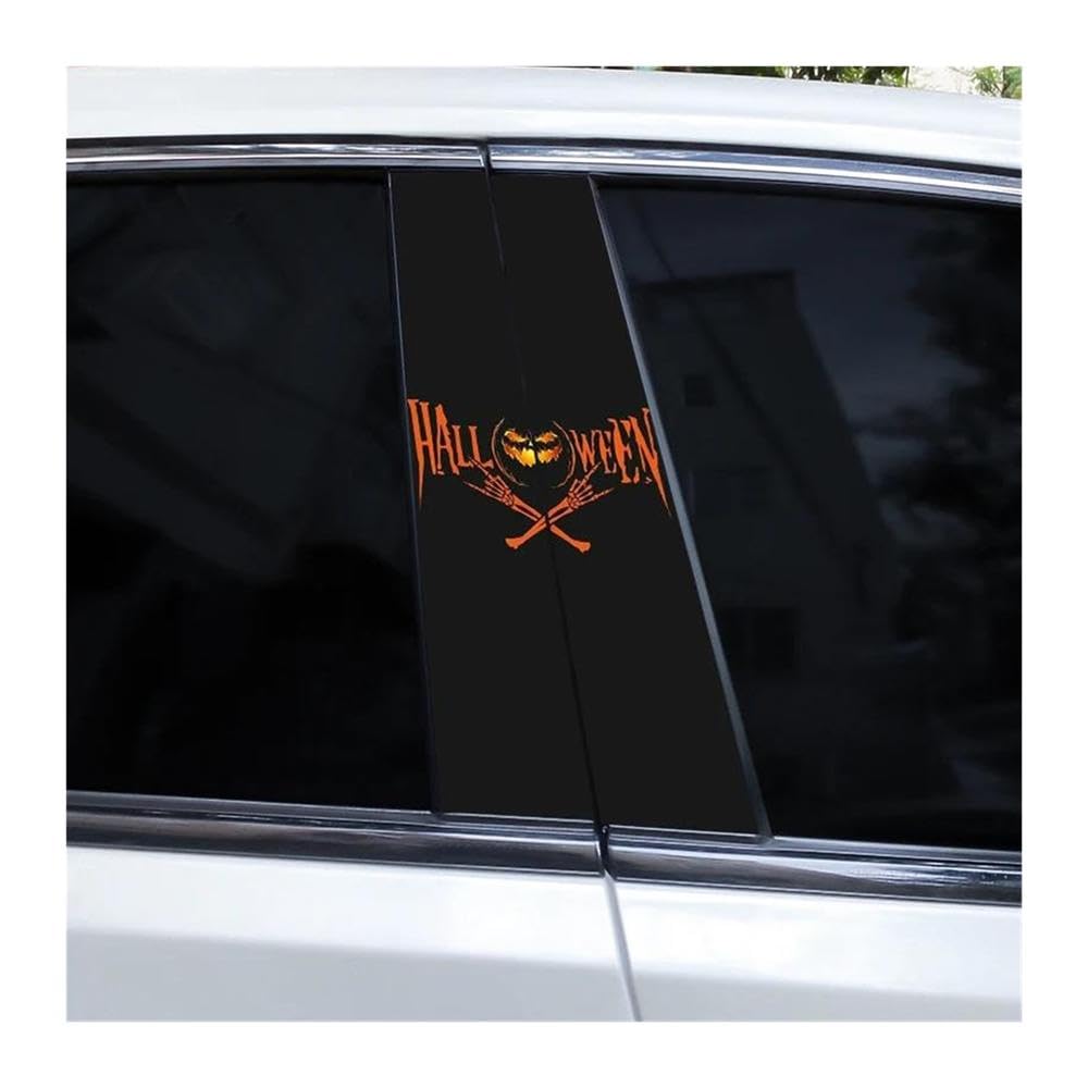 Body Parts 2pcs Car Center Column Sticker Halloween in English Viny L Material Car B-Pillar Decals(B)