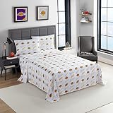 NORTHWEST Officially Licensed Los Angeles Lakers NBA Full Size Sheet Set – Soft Team Logo Bedding for Dorms, Bedrooms, Fan Caves & Game Day Style