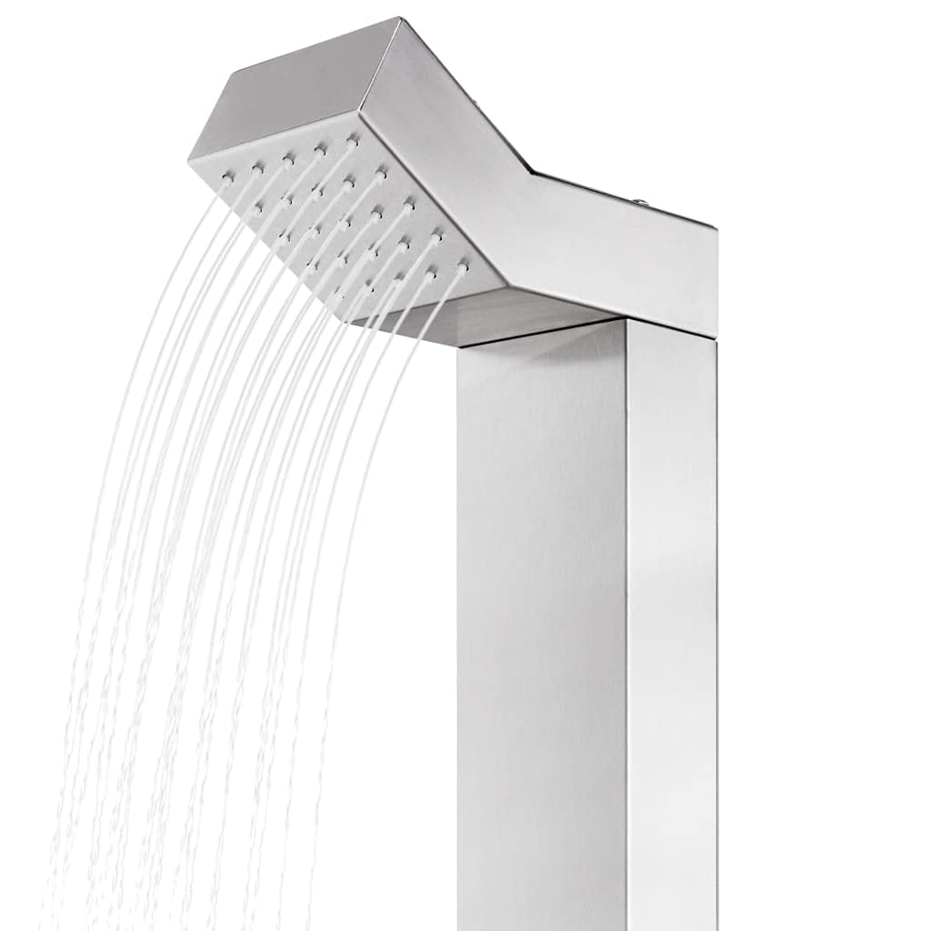 Generic Prysznic Ogrodowy ze Stali Nierdzewnej, Nowoczesny Design z głowicą, Kranem do Mycia Rąk i Stóp, 220 Cm, Wielofunkcyjny Prysznic Zewnętrzny do Basenu, Stal Nierdzewna 201 i 304,