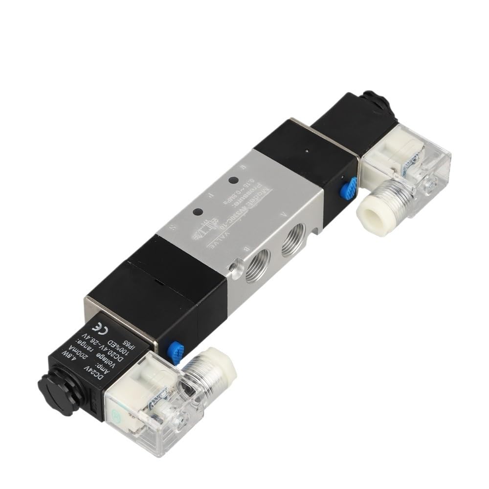 Electroválvula neumática de 5/3 vías, doble bobina, válvula de control de aire for automatización industrial 4V330C-10(AC220V)