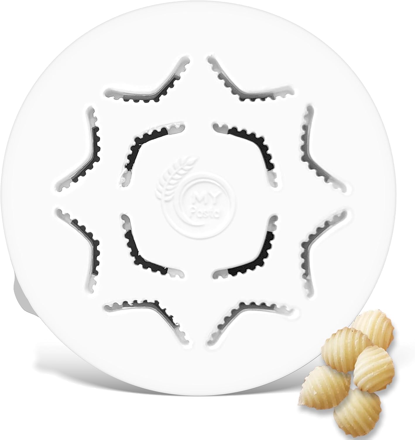 Conchiglie Rigate S Pasta Die for Philips Pasta Maker, Compatible with Series 7000, White, Polished, 1kg Capacity, 0.1kg Weight, No Lid, Includes Mould Insert