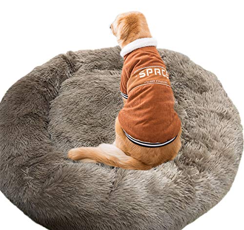Wiliharui - Cama para Perros, tamaño Extra Grande, Lavable, Redonda, con Forma Redonda, cálida, esponjosa, Relajante, Cama de Pelo para Perros Grandes