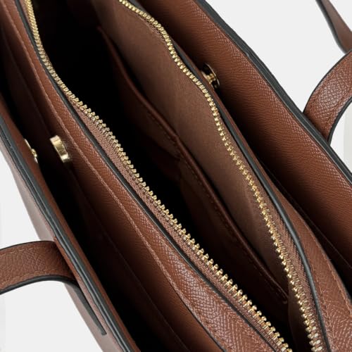 Image of Accessorize London Women's Brown Triple Compartment Lexi Shoulder Bag office use I tote bag for woman I Tote handbags for women I Tote stylish I shoulder bag
