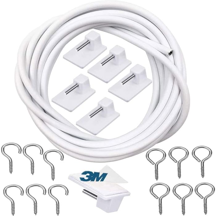 Buy Haquno Wire Hanging Cord Kit with 6 Pack SelfAdhesive, 6 Pairs of