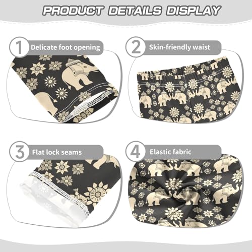 Girls' Athletic Leggings Ankle Length Yoga Dance Pants Kids Teen 4T Elephant3