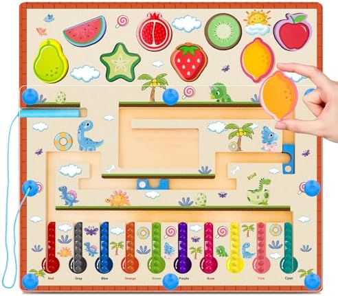 Amazon.com: MEGRANATE Montessori Magnetic Color and Number Maze Toys ...