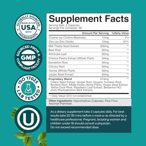 image for Natures Craft Liver Cleanse Detox & Repair 120 Capsules - Herbal Liver