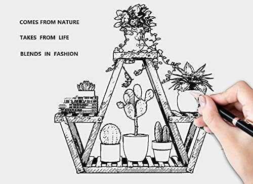 Miniatura 5 de NIREUS Soporte para plantas para interiores y exteriores, el soporte de madera para múltiples plantas se utiliza para terraza, sala de estar,