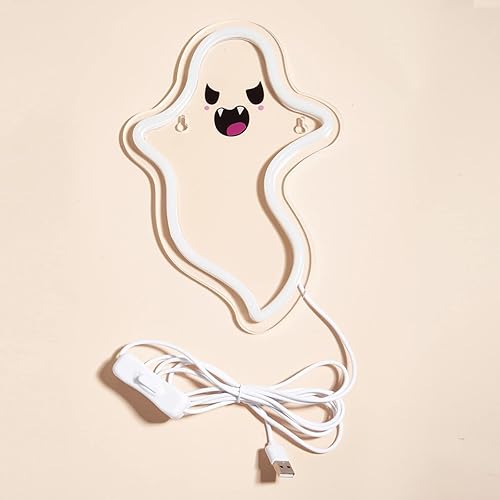 Miniatura 3 de Chi-buy Letrero LED de neón para Halloween, luz nocturna de neón alimentada por USB, decoración de pared 3D, lámpara de neón para dormitorio, sala
