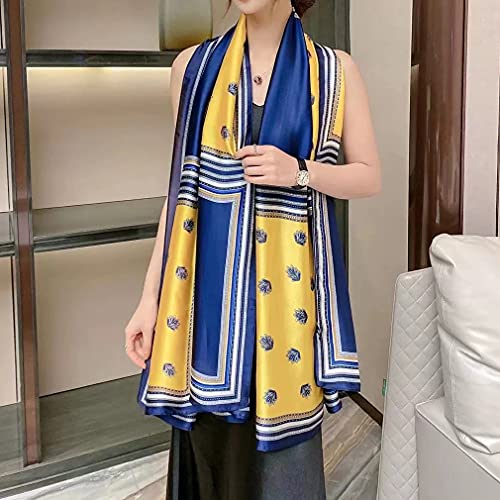Aufeel Fashion Scarves 100% Silk Felling Scarf Long Lightweight Sunscreen Shawls Wrap For Women Hair Scarves (Db Yellow) #TOP5