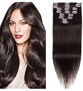 Clip in Extensions Echthaar 8 Teiliges SET Doppelt Tressen Haarverlängerung 100% Remy Haar für Ko...