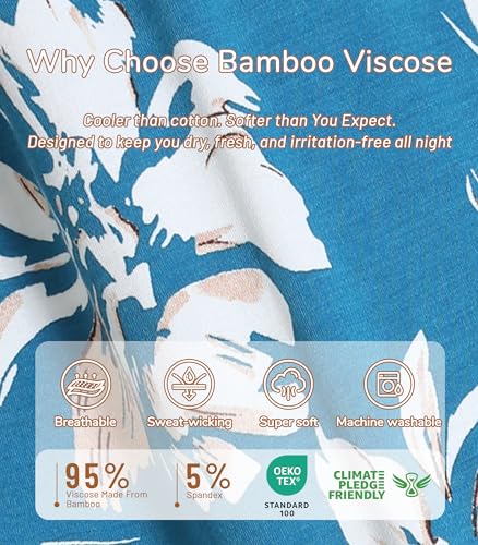 Image of NACHILA Women's Bamboo Viscose Pajama Sets Summer Cooling Short Sleeve Capri Soft Pjs Night Sweats Moisture Wicking Sleepwear