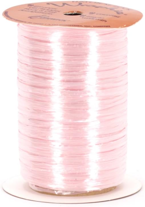Berwick Wraphia Pearlized Rayon Craft Ribbon, 100-Yard Spool, Pink, 7MM