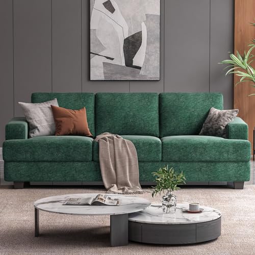 COPIAE 89" Green 3-Seater Sofa with Deep Seats