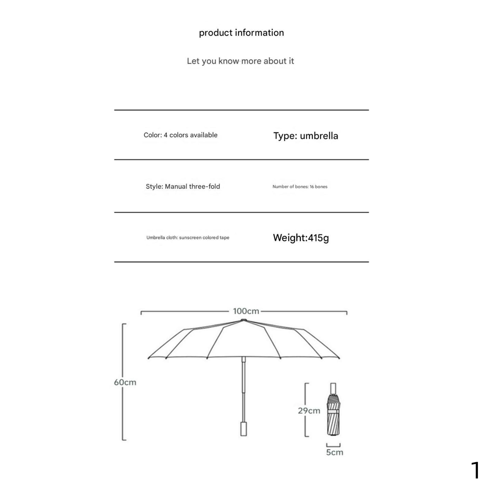 Ombrelle Anti UV Parapluie Umbrella Collue À Main De Trois Fois La Mode Sun Protection Sunshade Umbrel Solaire-16 Côtes Colorées Glue-11