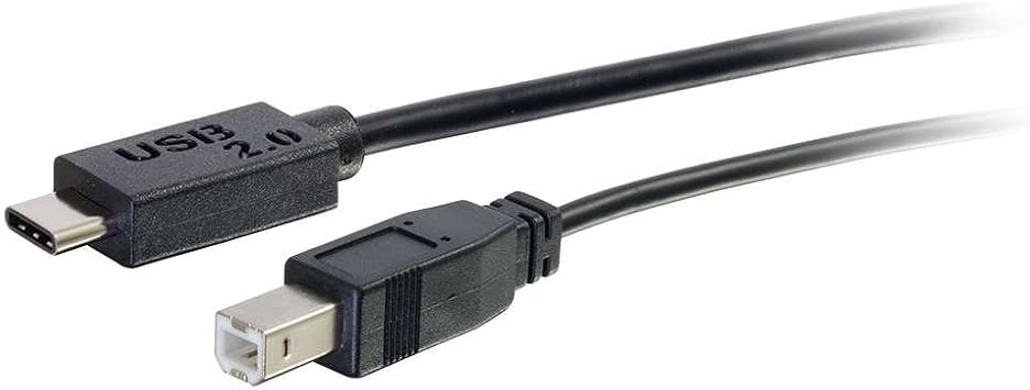 C2G/Cables To Go 28859 USB 2.0 USB-C to USB-B Cable Male/Male (6 Feet) Thunderbolt 3, Tablet, Chromebook Pixel, Samsung Galaxy TabPro S, LG G6, Macbook