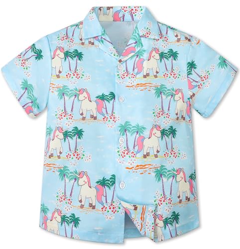 Image of Betusline Girls' and Womens' Hawaiian Shirt Blouse Button Down Beach Shirts
