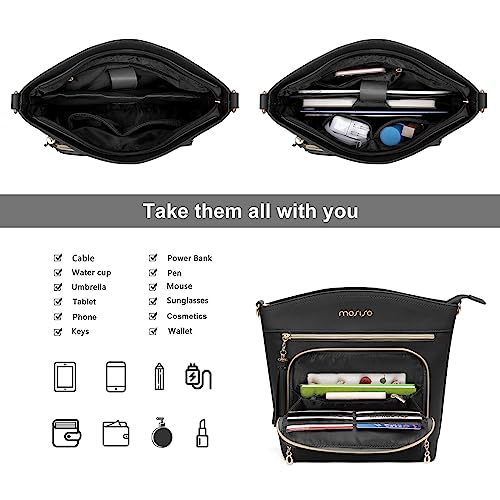 MOSISO Crossbody Bag, Purses for Women Crossbody, Multi Pockets Handbag Shoulder Bag with Card Holder Wallet & Tassel3