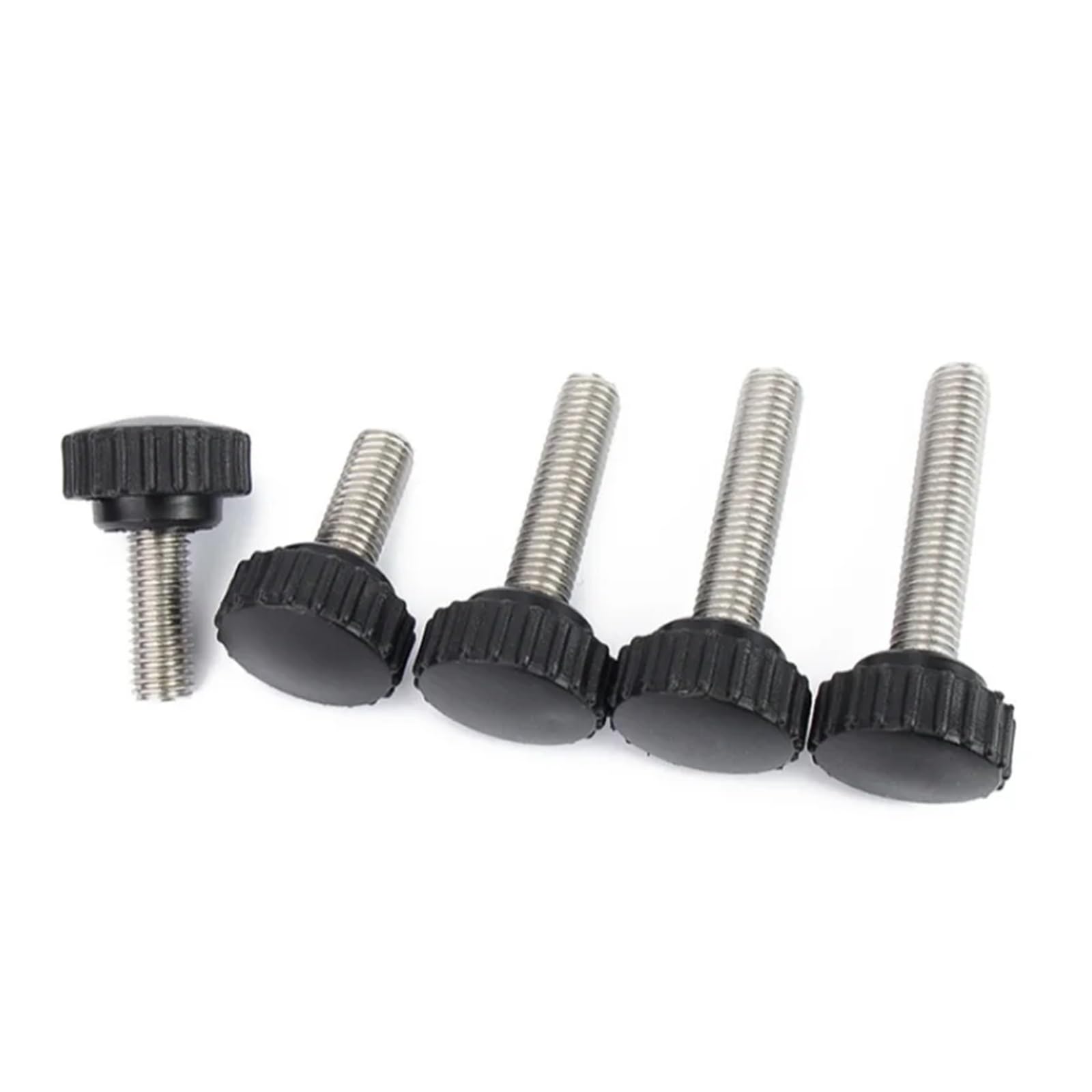 Tornillo Moleteado M3 M4 M5 M6 M8 M10 304 Acero inoxidable moleteado Nylon plástico cabeza redonda mango pulgar tornillo baquelita perno tornillos de mano Para uso industrial(60mm,M8(Head 22mm)-5pcs)