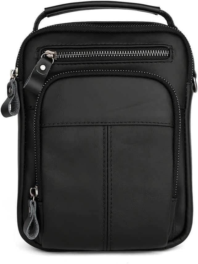 Leather Men Shoulder Bag for 7.9" Business Men Messenger Bags Vintage Crossbody Bag Male Handbag