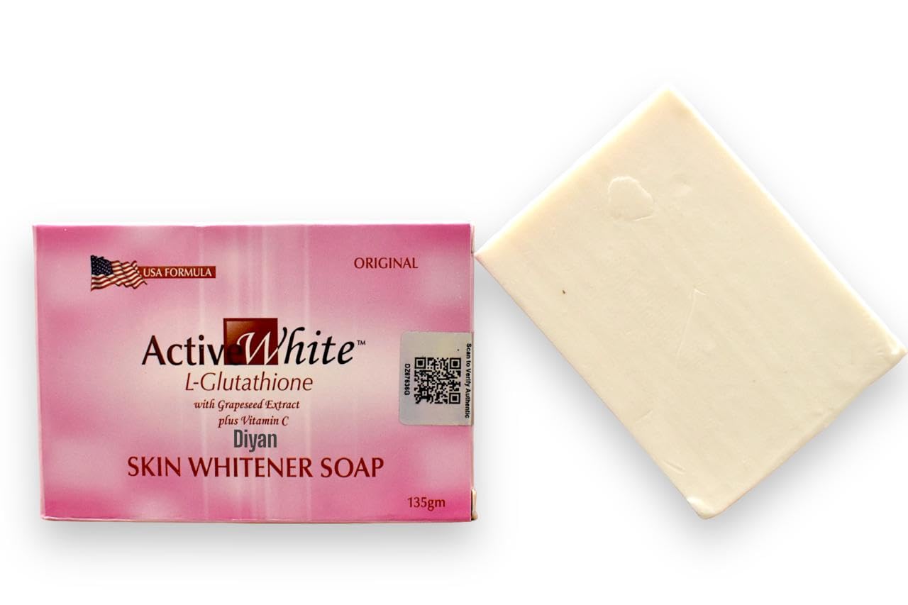 active white l glutathione skin whitening soap Buy Active White L-Glutathione Soap | Gentle Cleansing Bar with Grapeseed  Extract & Vitamin C | 135g Online at Low Prices in India