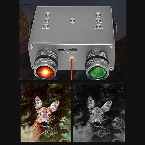 Binóculos de tela grande, zoom digital 8X 2600mah bateria binóculos noturnos 4K prata para caça