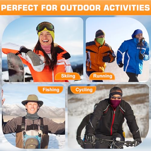 Image of Winter Neck Warmer for Men Women: Neck Gaiter Face Ski Mask Windproof Face Cover Fleece Balaclava Scarf Cold Weather