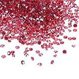 Color: Burgundy AB; Material: Acrylic; Size: 3mm x 2mm/ 0.12 x 0.08 inch (Dia.x H); Packing List: 14000Pcs x Acrylic crystal diamonds Advantage: Made of durable acrylic material, not easy to break, high resistance to deformation, it will not fade ove...
