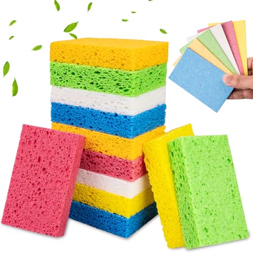 10 Best Cellulose Sponges That Make Cleaning a Breeze 1 12 PCS Natural Compressed Cellulose Kitchen Sponges
