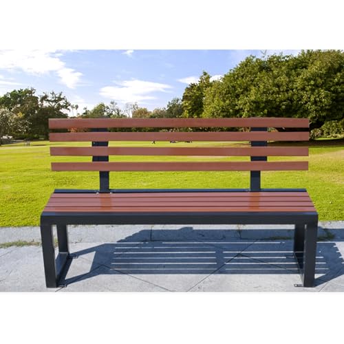 Banc d'extérieur avec dossier 120x40 chaise de loisirs de parc pour jardin