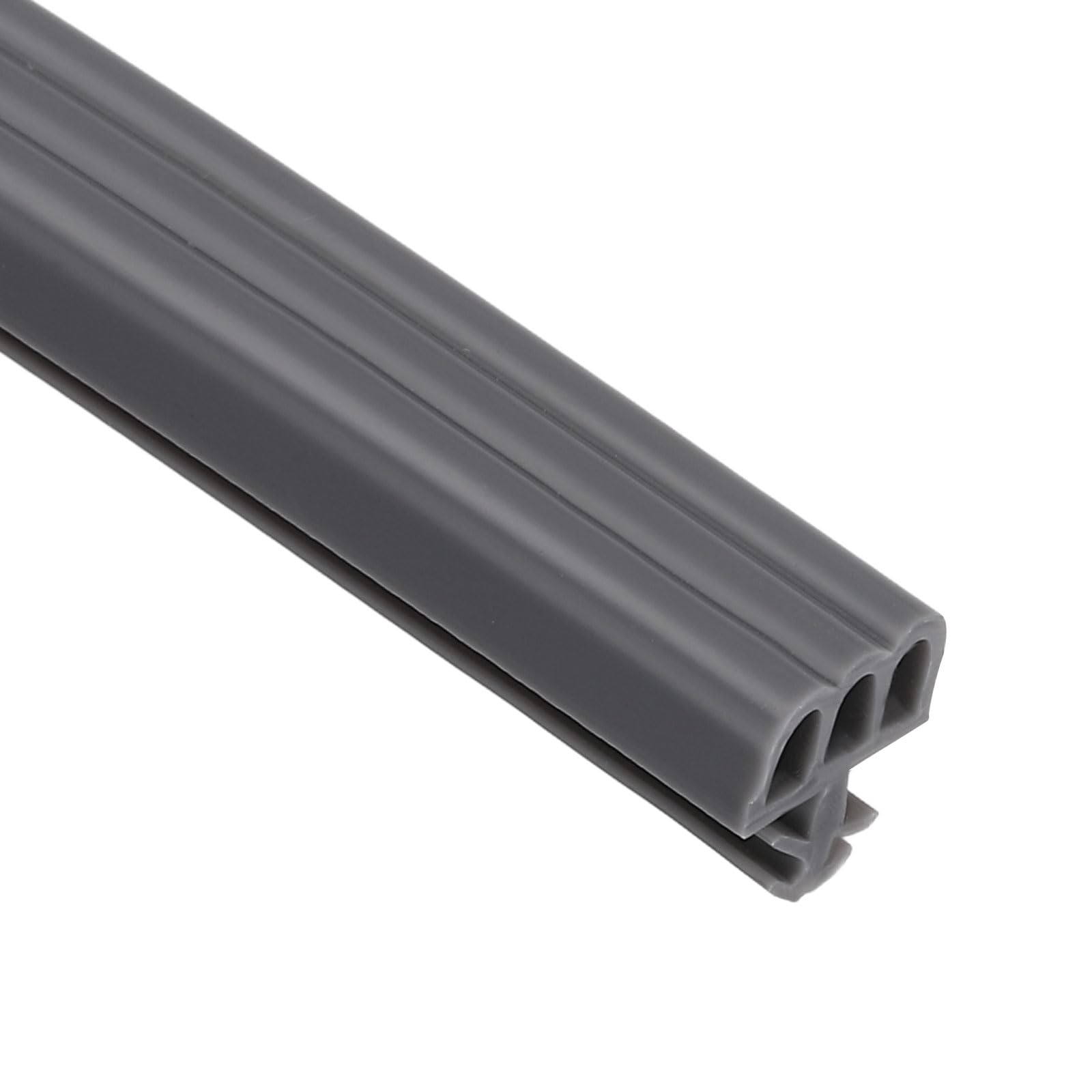 Nexarelle Kerf Weather Stripping Seal Strip (5m x 9mm) - Three Door Shape Kerf Noise Reduction Rubber Flange Window Weatherstrip Seal for Door Frame Windows Card Slot, Gray