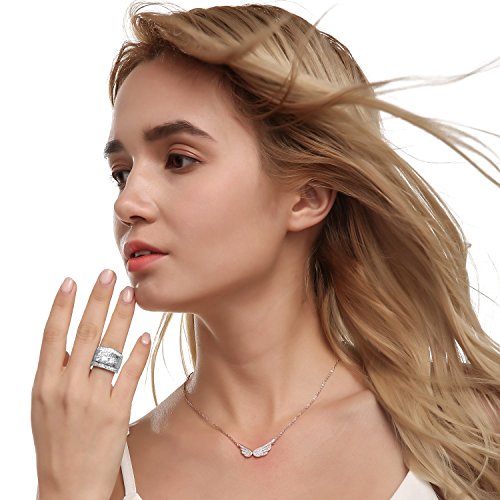 3 PCS Round Cut CZ Bridal Sets - 5.56 Ct Cubic Zirconia Silver Color Promise Engagement Wedding Rings Set for Women2