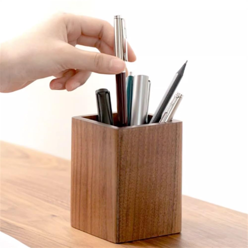 Pot À Crayons en Bois Porte-Stylo en Bois Ornement de Bureau créatif Porte-Stylo