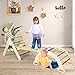 Olakids Climbing Triangle Set, 5 in 1 Kids Wooden Montessori Climber Toy with Ramp Ladder Arch Slide for Gym Playground, Indoor Climb Activity Jungle Play Structure for Toddlers 1-3