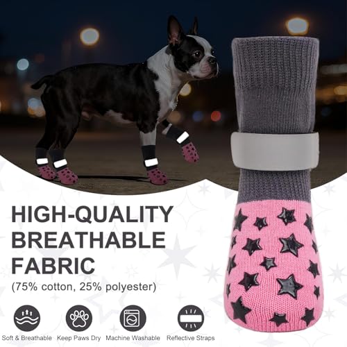 BEAUTYZOO Dog Socks to Prevent Licking Paws Double Sided Grip Traction,4Pcs by BEAUTYZOO - Used condition - Image 3