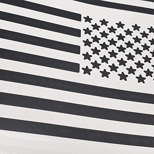 Az Auto Graphics.com Usa American Flag Decal (4" X 7", Matte Black) #TOP4