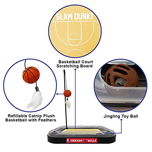 Pets First Chicago Bulls Basketball Cat Scratcher Toy 14 X 11" #TOP6