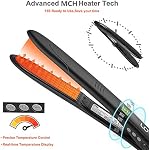 LOVANI Professional Flat Iron 450F LCD Display Salon Super Slim Hair Straightener with Heat Resistant Bag,2 Salon Clips Black