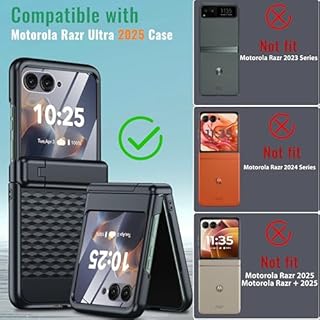Magnetic for Motorola Razr Ultra 2025 Case [Fit for Magsafe] [Hinge Protection＆Kickstand] [Built-in Screen Protector] [15FT Drop Protection] Shockproof Slim Phone Case for Moto Razr Ultra 2025(Black)