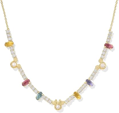 Kendra Scott x Disney Mickey Mouse and Minnie Mouse Tennis Necklace, Fashion Jewelry for Women