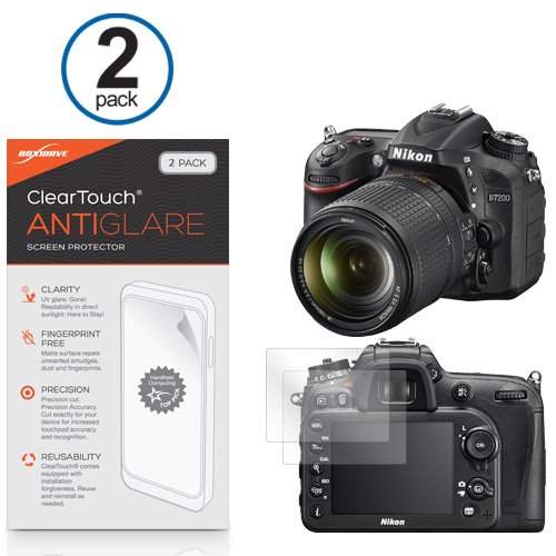 BoxWave Screen Protector Compatible with Nikon D7200 - ClearTouch Anti-Glare (2-Pack), Anti-Fingerprint Matte Film Skin