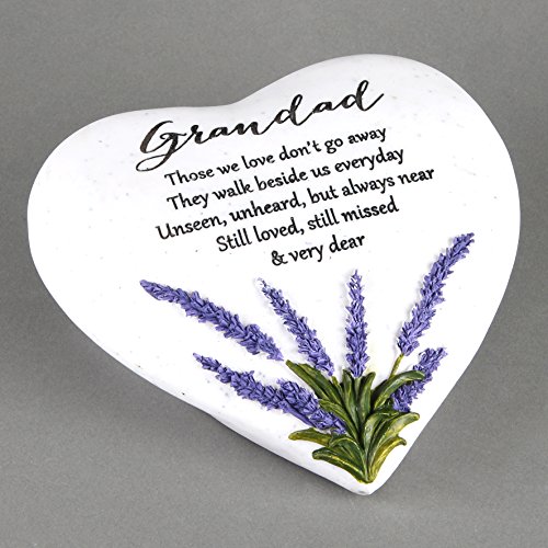 Plaque Thoughts Of You Heart Outdoor Memorial with Lavender design, Grandad 61969