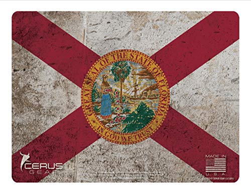 EDOG Florida State ONLY Gun Cleaning Mat – Display Your State Pride Handgun Flag Series 4 Color 3 mm Padded Pad Protects Your Firearm Magazines Bench & Table Surfaces Gun Oil Solvent Resitant