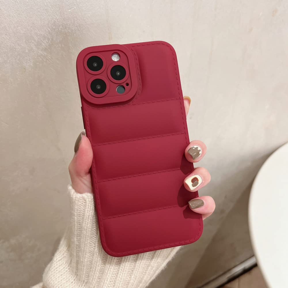 The Puffer Phone Case Luxury Leather Down Jacket for iPhone 14 13