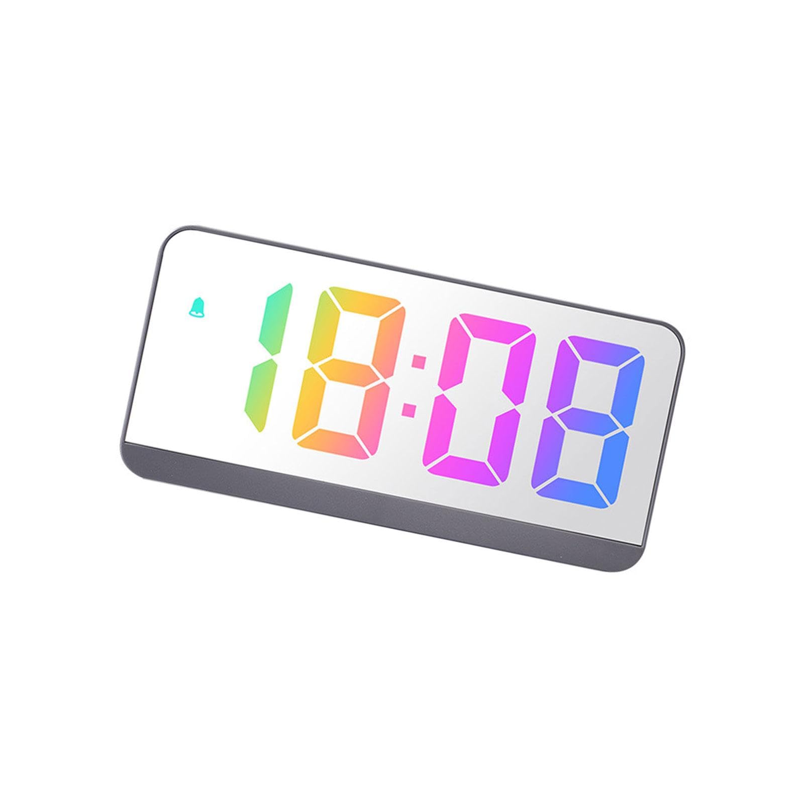 NRVTRE Large Display Digital Clock Digital Wall Alarm Clock with Date Temperature Dates Time Display Wall Mounted Desk Clocks Alarm Clocks for Bedrooms