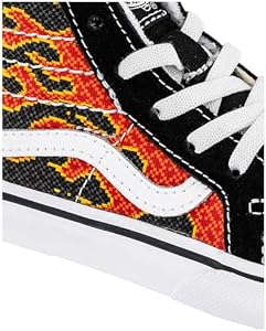 Vans Toddler Sk8-Hi Zip Pixel Flame Black/Red Shoes 4 Black/Red