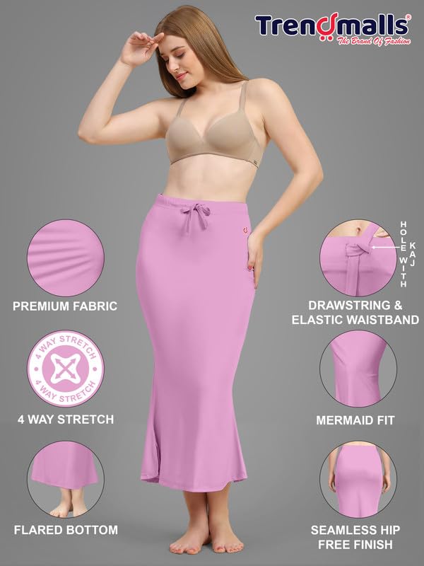 Image of TRENDMALLS Women's Polyester Spandex Saree Shapewear Petticoat for Women, Cotton Blended,Petticoat,Skirts for Women,Shape Wear Dress for Saree Shaper