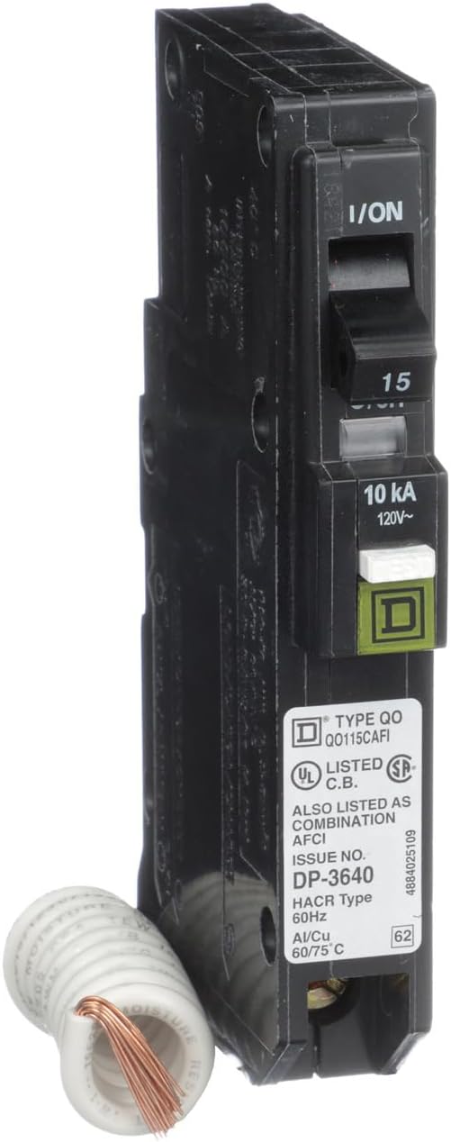 Schneider Electric SQUARE D QO115CAFIC QO15A Arc Fault Breaker