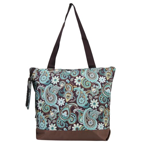 Image of NGIL Medium Top Zipper Closure Canvas Tote Bag with Attached Matching Coin Purse For Moms and Nurses