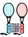 Tendak Tennisschläger für Nintendo Switch Mario Tennis Aces Spiele Tennis Racket für Joy-Con Controllers mit 12 in 1 Spiele Karte Case Tasche (2 Stück, Blau und Rot)